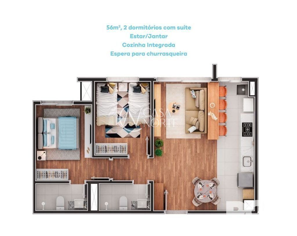 Apartamento à venda com 2 quartos, 56m², 1 suíte, 1 vaga, Rua Tenente Ary Tarrago no bairro Jardim Itu em Porto Alegre