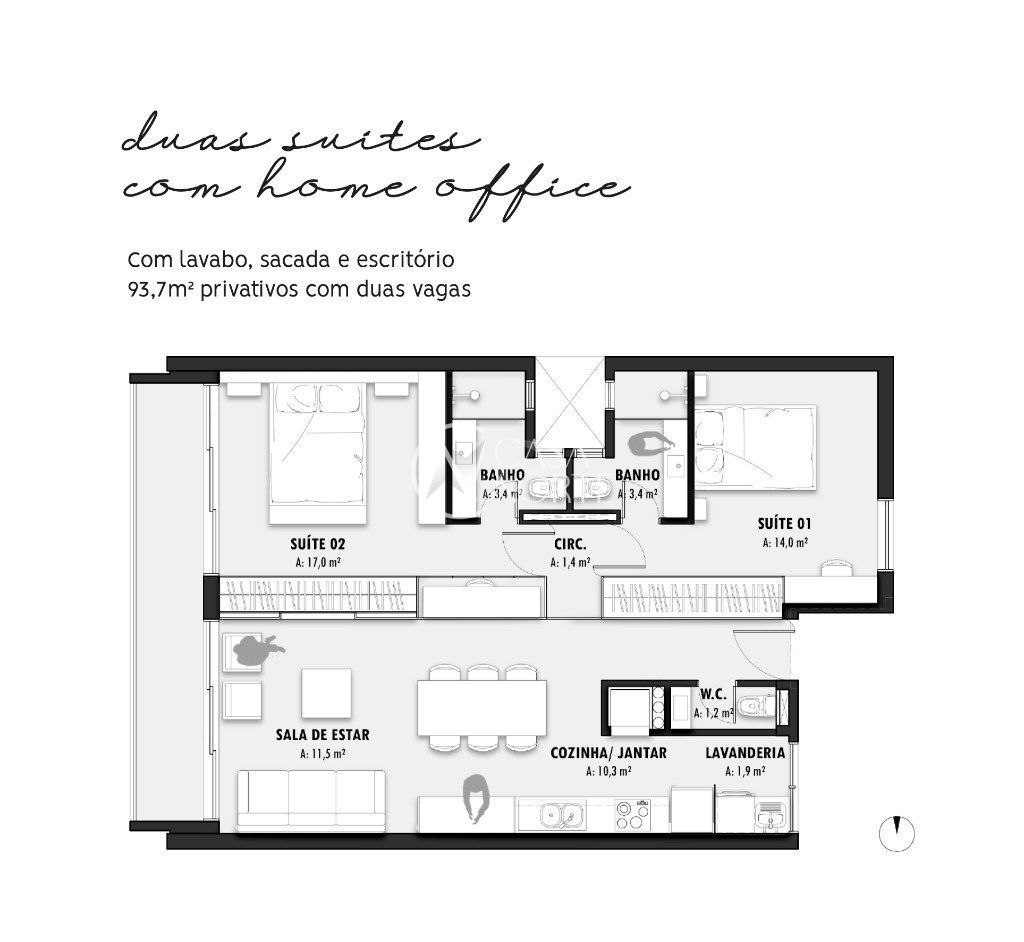 Apartamento à venda com 2 quartos, 93m², 1 suíte, 2 vagas, Rua Amelia Teles no bairro Petrópolis em Porto Alegre