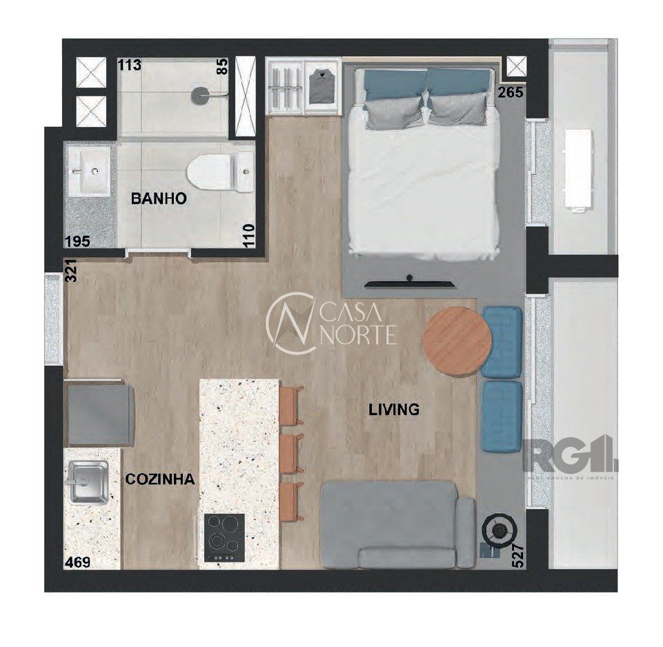 Apartamento à venda com 1 quarto, 29m², Rua São Josémaria Escriva no bairro Jardim do Salso em Porto Alegre