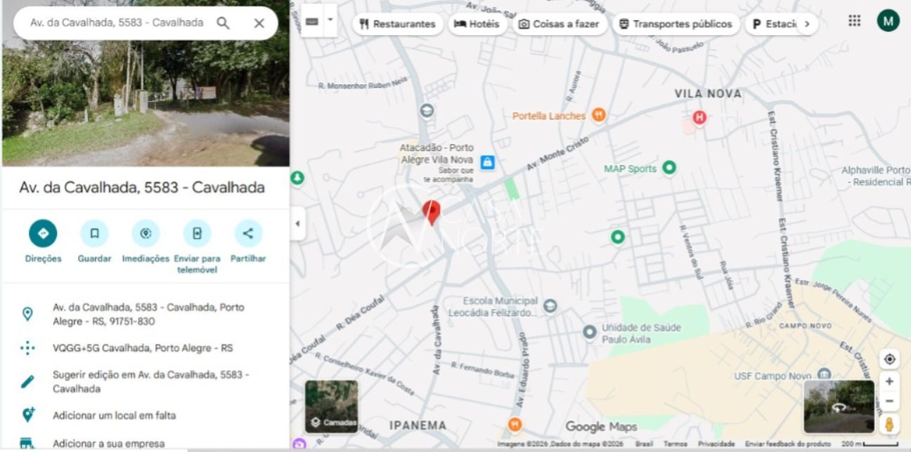 Terreno à venda  com 5m², Avenida da Cavalhada no bairro Cavalhada em Porto Alegre