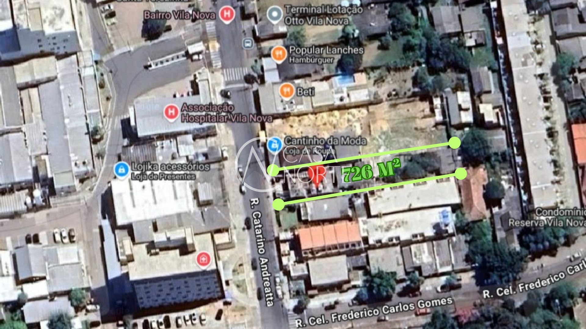 Terreno Comercial à venda  com 726m², Rua Catarino Andreatta no bairro Vila Nova em Porto Alegre