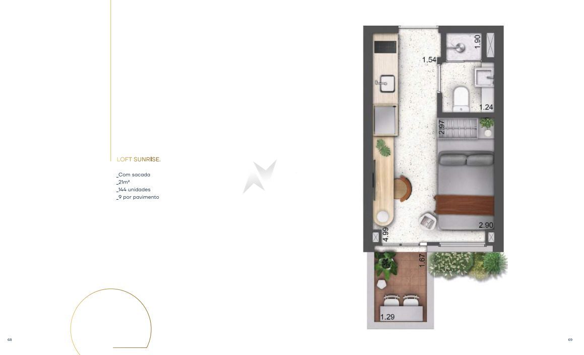 Apartamento à venda com 1 quarto, 21m², Gonçalves Dias no bairro Menino Deus em Porto Alegre