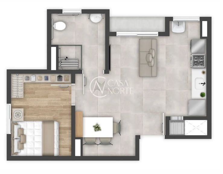 Apartamento à venda com 1 quarto, Rua Alameda 3 de Outubro no bairro Ecoville em Porto Alegre