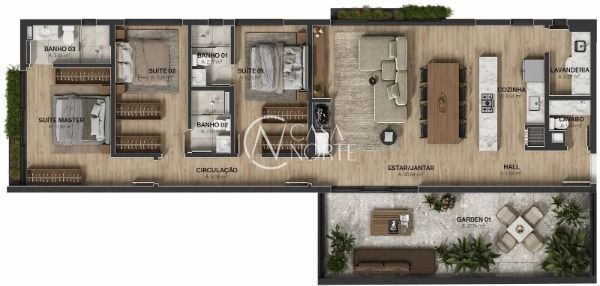 Apartamento à venda com 3 quartos, 93m², 3 suítes, 2 vagas, Rua Doutor Armando Barbedo no bairro Tristeza em Porto Alegre