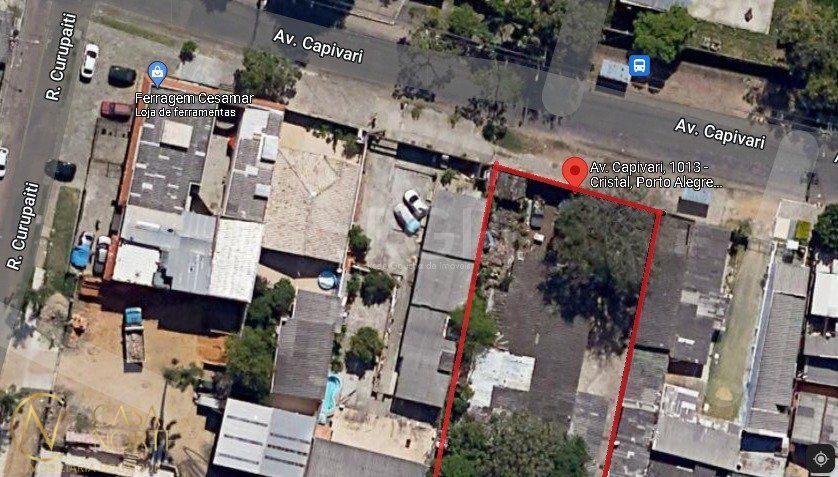 Terreno à venda  com 976m², Avenida Capivari no bairro Cristal em Porto Alegre