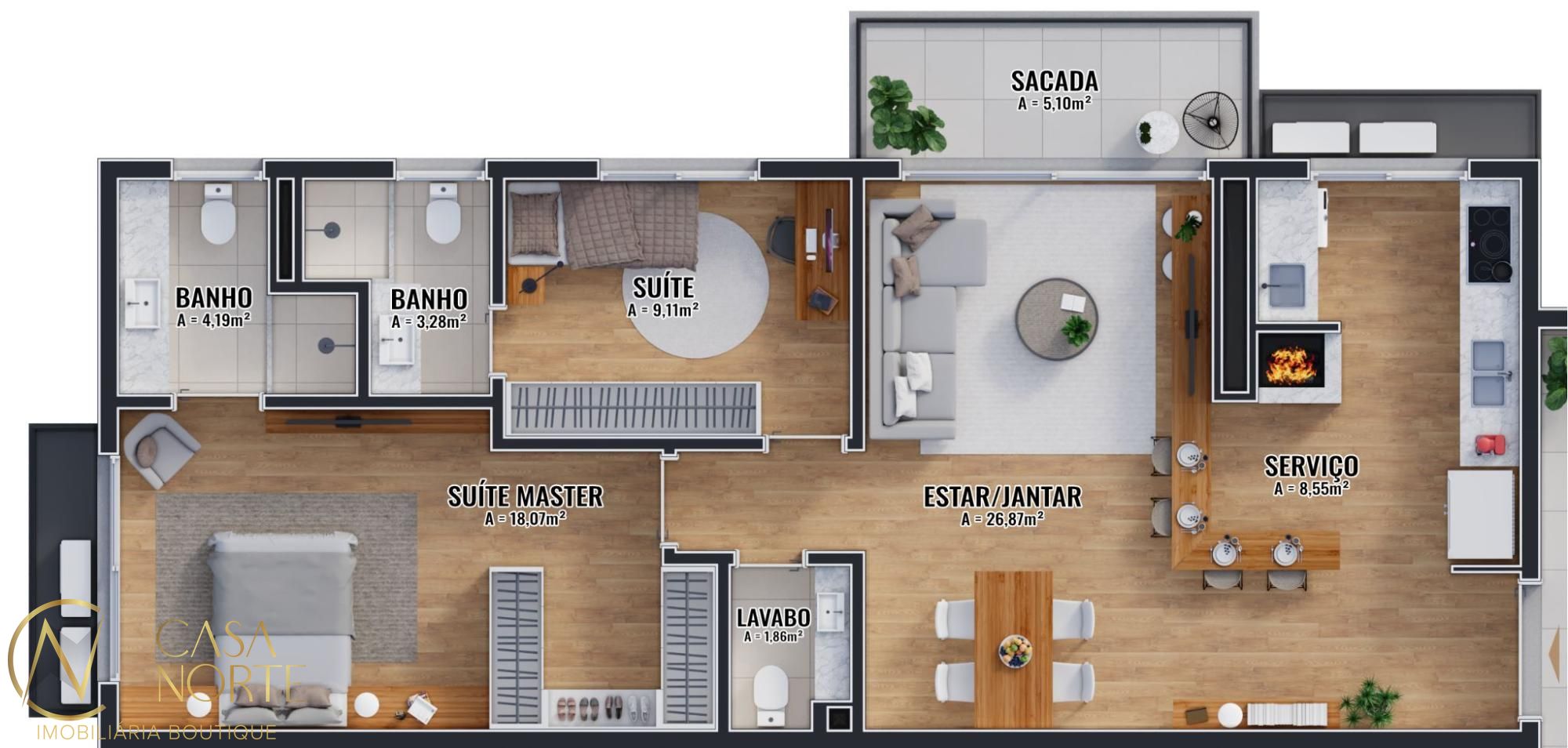 Apartamento à venda com 2 quartos, 96m², 2 suítes, 2 vagas, Rua José Gomes no bairro Tristeza em Porto Alegre