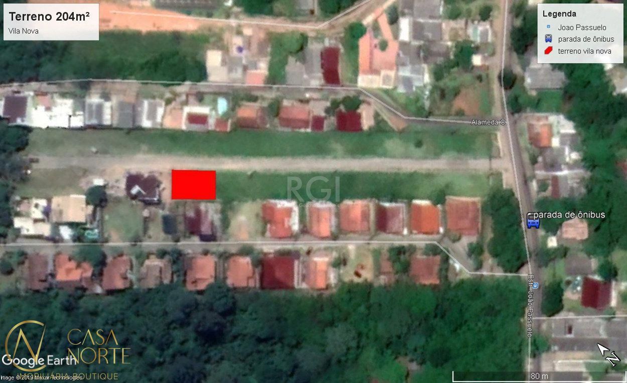 Terreno à venda  com 204m², Estrada João Passuelo no bairro Vila Nova em Porto Alegre