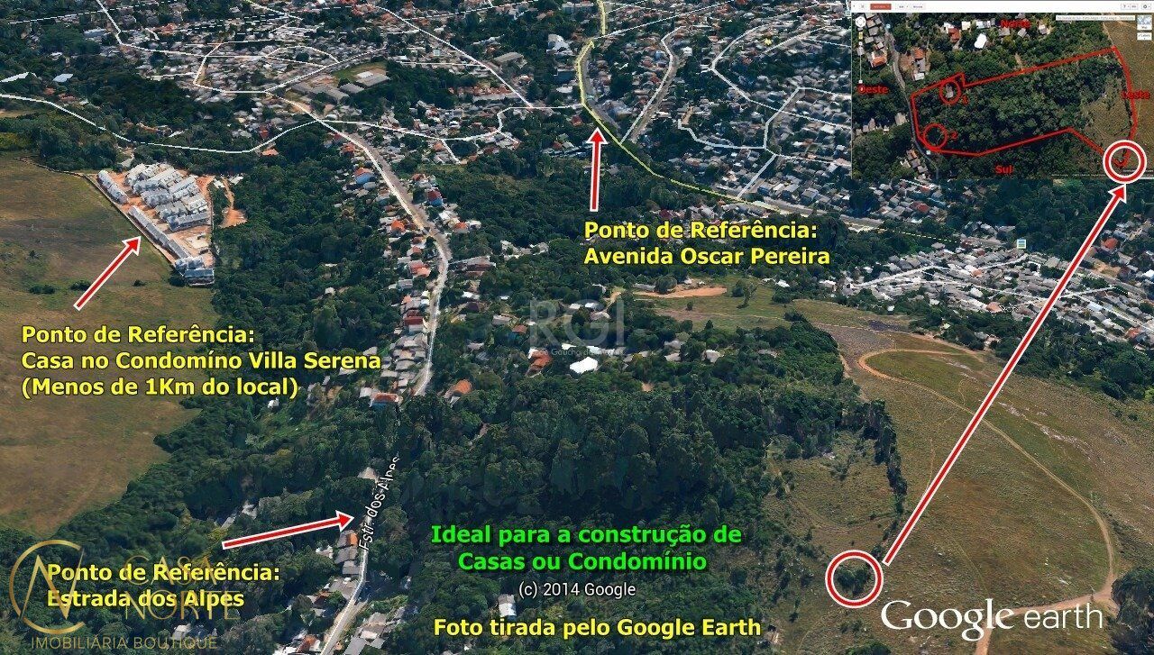 Terreno à venda  com 9187m², Estrada dos Alpes no bairro Cascata em Porto Alegre