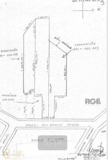 Terreno à venda  com 11460m², Rua Professor Clemente Pinto no bairro Medianeira em Porto Alegre