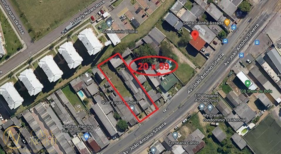 Terreno à venda  com 1180m², Avenida João Antônio Silveira no bairro Restinga em Porto Alegre