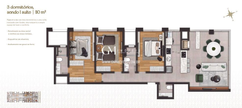 Apartamento à venda com 3 quartos, 110m² - Foto 5