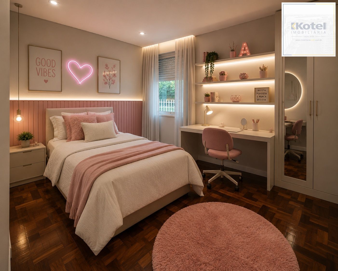 Sugestão de decoração por IA. Mobílias e projeto não inclusos.
