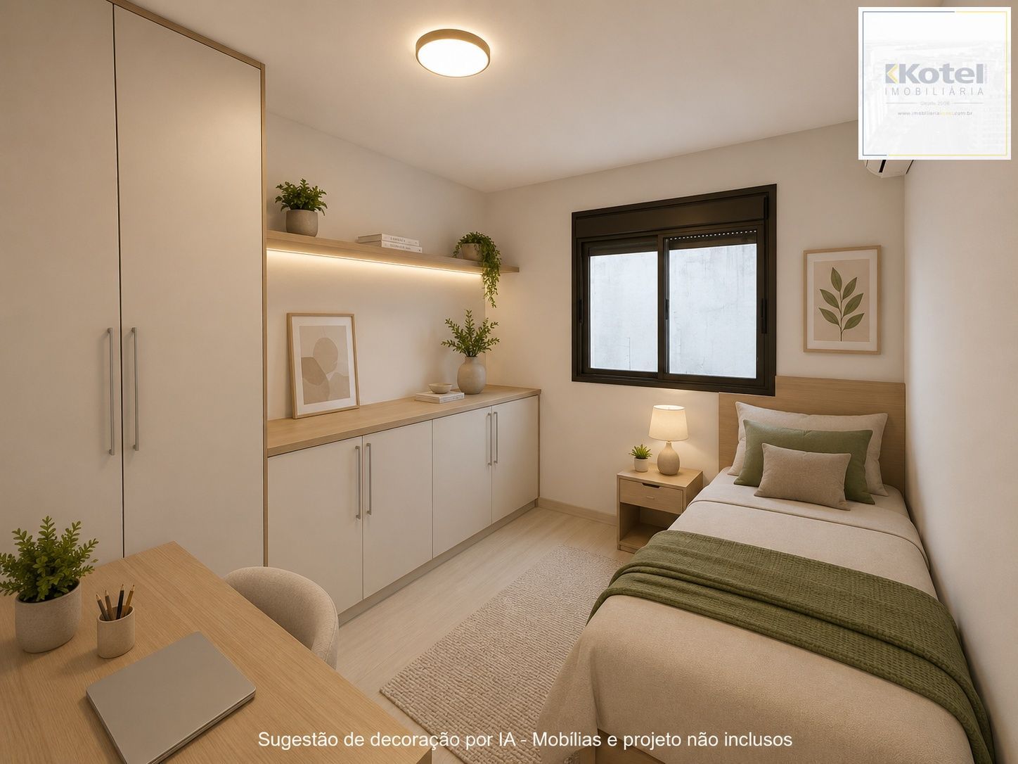 Sugestão de decoração por IA - mobílias e projetos não inclusos.