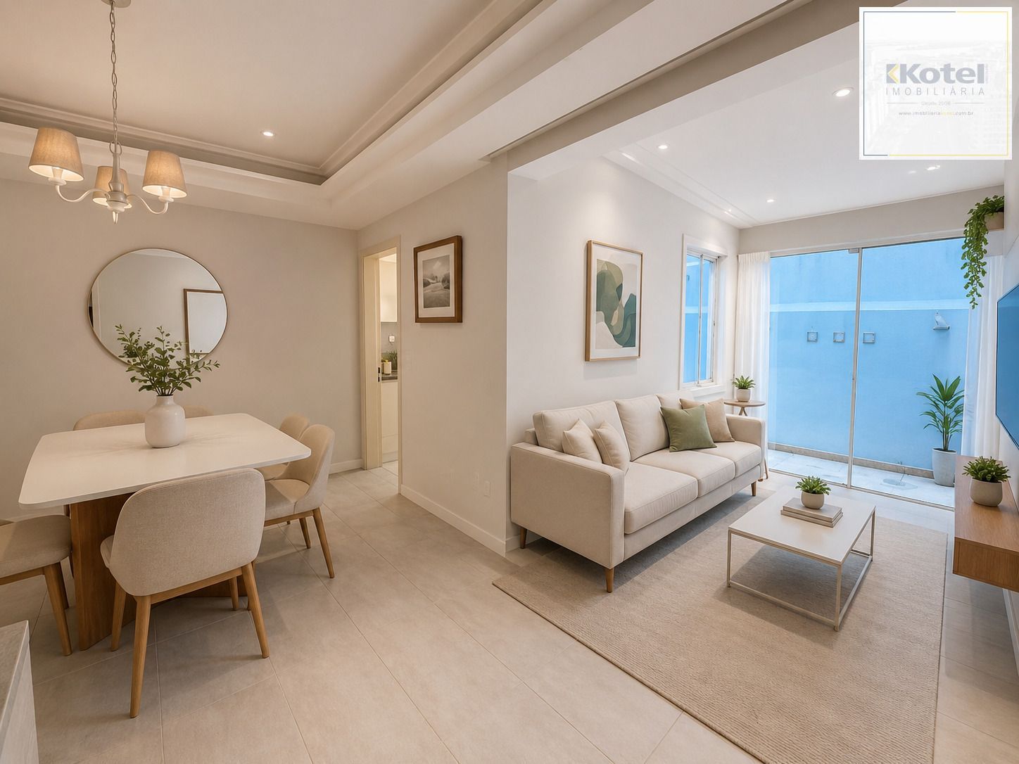 Sugestão de sala decorada por IA - Mobílias não inclusas