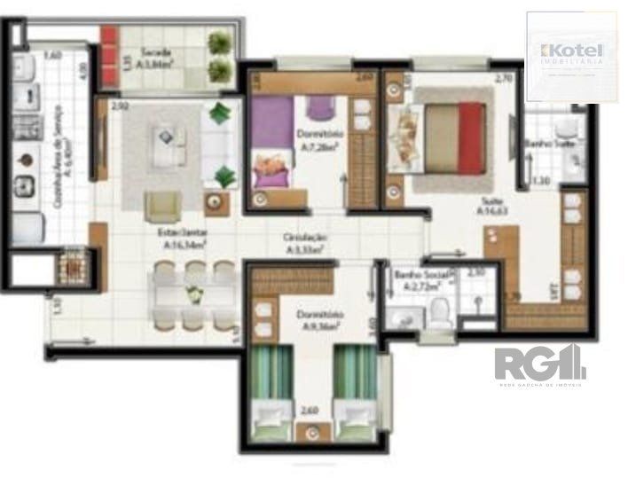 Apartamento 3 quartos à venda, 81m², Santa Maria Goretti - Porto Alegre — foto 2