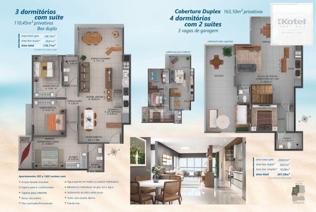 Apartamento para Venda - 78.4m², 2 dormitórios, sendo 1 suites, 1 vaga - Centro — foto 5