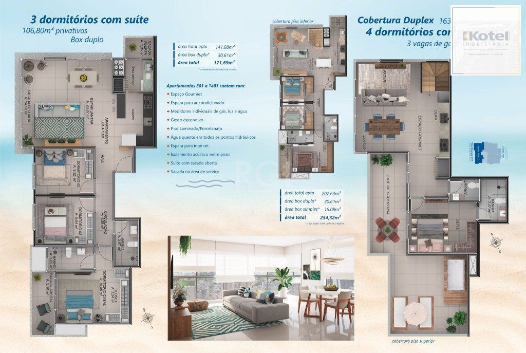 Apartamento para Venda - 78.4m², 2 dormitórios, sendo 1 suites, 1 vaga - Centro — foto 4
