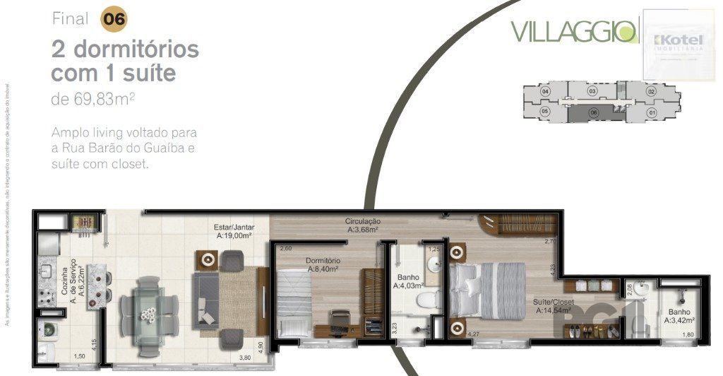 APARTAMENTO - 2 dorms. 1 vaga - 69,83 m² - MENINO DEUS — foto 2