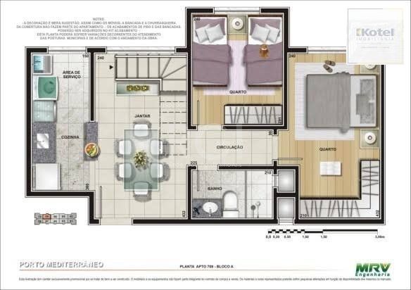 Apartamento, 02 Dormitórios, 1 vaga, 49.72m², Bairro Sarandi — foto 2