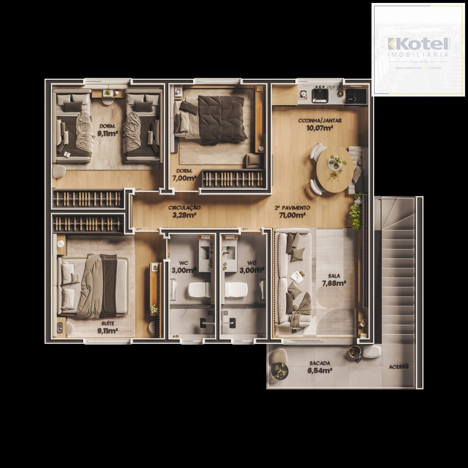 Casa 3 dormitorios com 1 suite