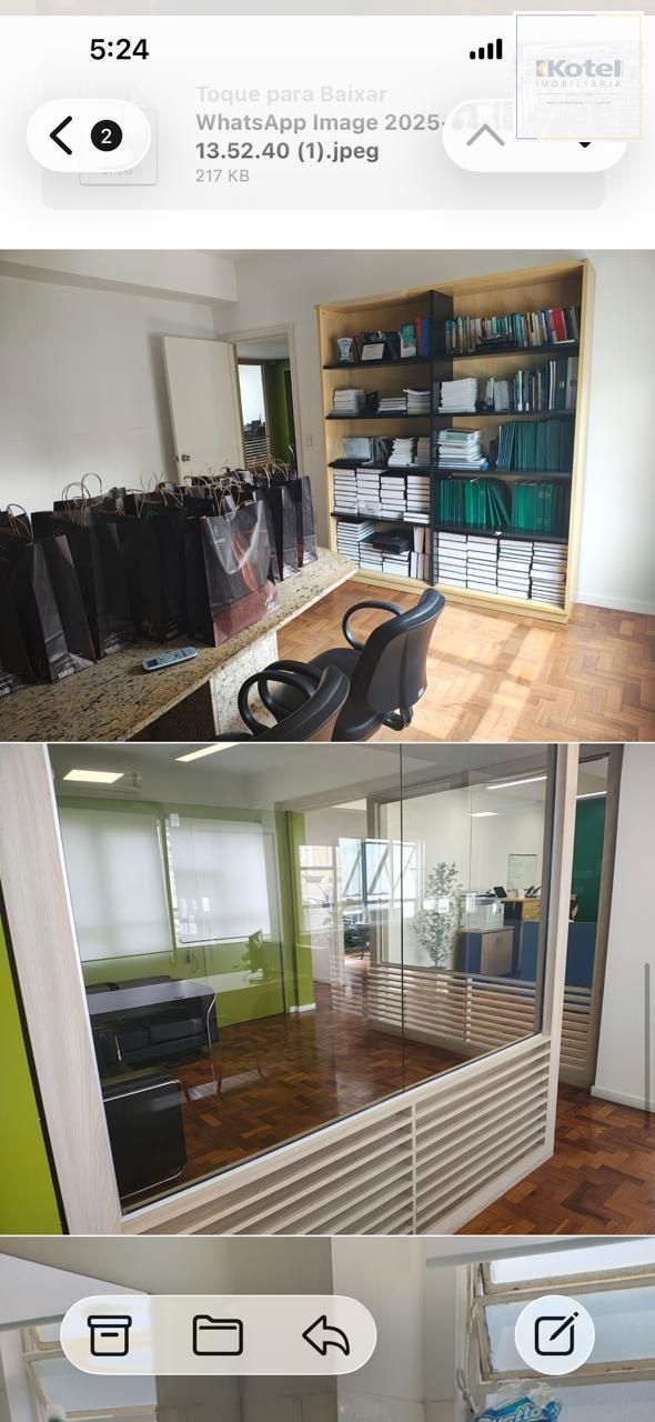 Conj/coml. com 123,68m2 todos mobiliado, split, banheiro, elevador, portaria. Rua Andrade Neves.