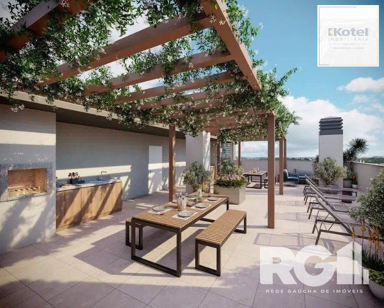 Apartamento de 2 dormitórios, suíte e espera para churrasqueira ou lareira.
