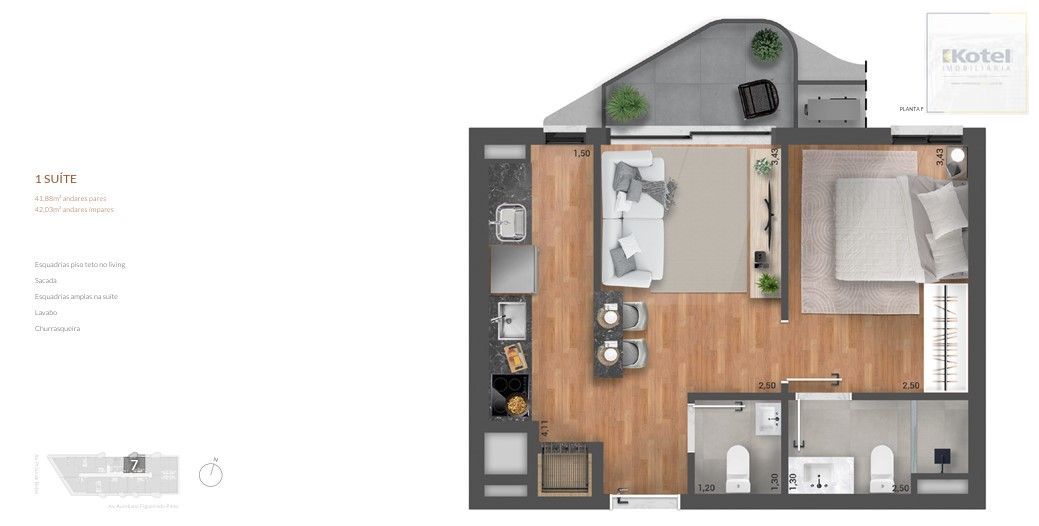 1 Suíte 42m² c/ Sacada e Lavabo no Orla Maiojama - Praia de Belas, POA — foto 3