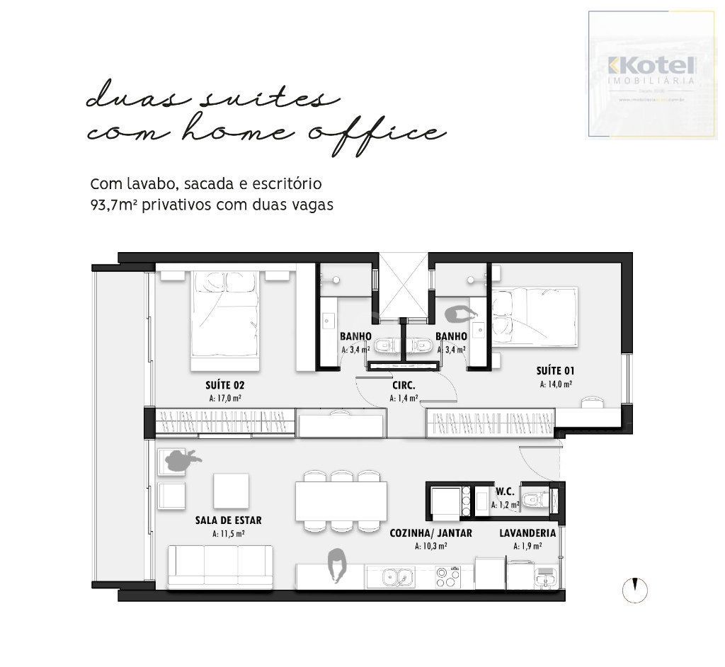 Lançamento para Venda - 93.7m², 2 dormitórios, sendo 1 suites, 2 vagas - Petrópolis — foto 5