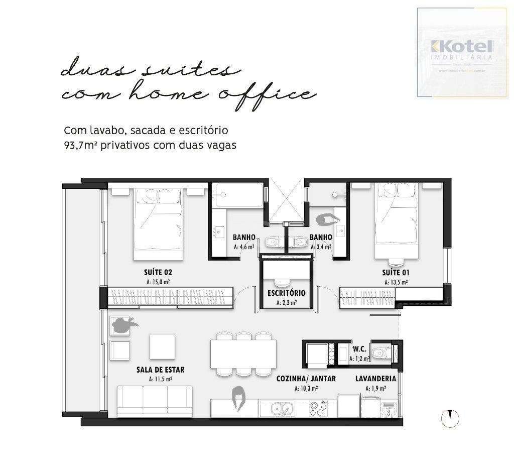 Lançamento para Venda - 93.7m², 2 dormitórios, sendo 1 suites, 2 vagas - Petrópolis — foto 4