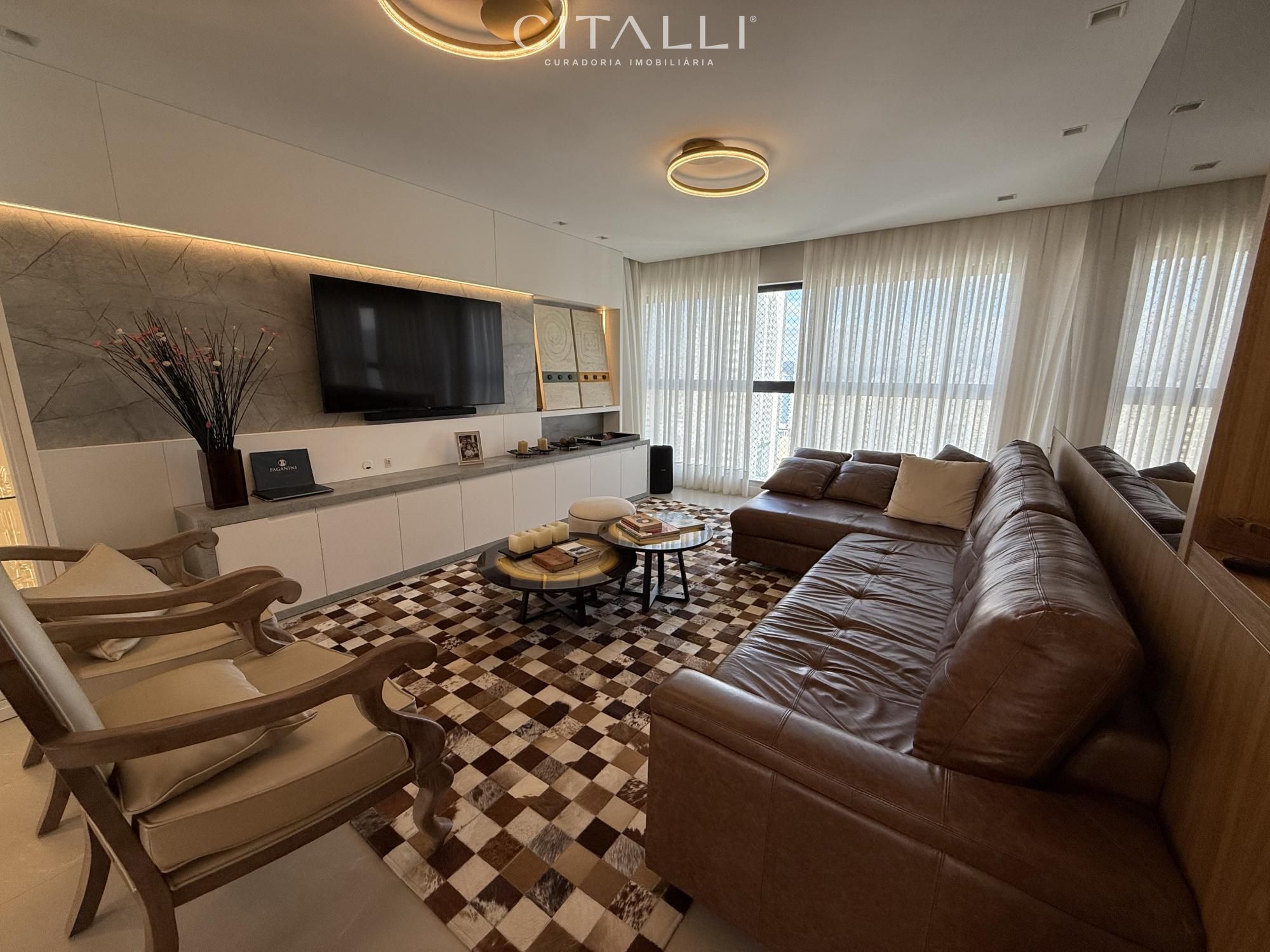 Apartamento mobiliado com vista para o mar, living integrado, 04 suítes e 03 vagas de garagem à venda no Centro Norte de Balneário Camboriú/SC - Foto 4