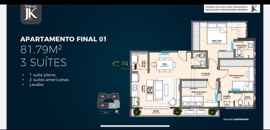 Apartamento de 3 quartos, 81m² no bairro Jundiaí, em Anápolis | Eu Corretor