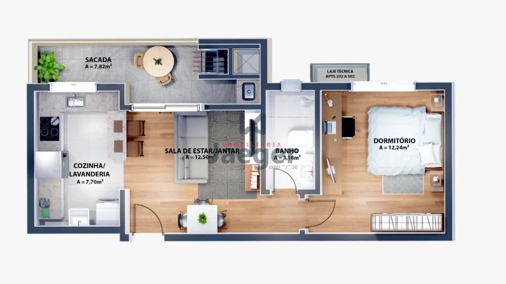 Apartamento à venda com 1 quarto, 50m² - Foto 3