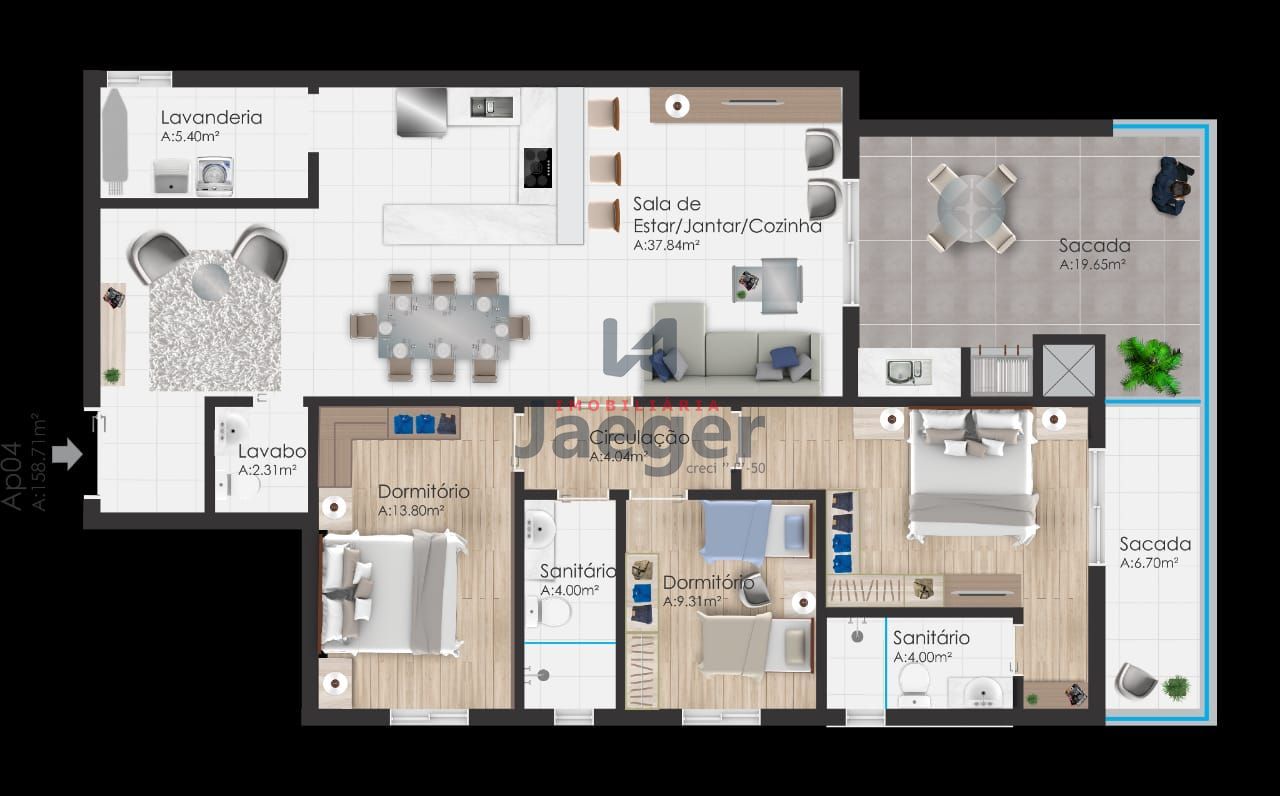 Apartamento à venda com 3 quartos, 115m² - Foto 1