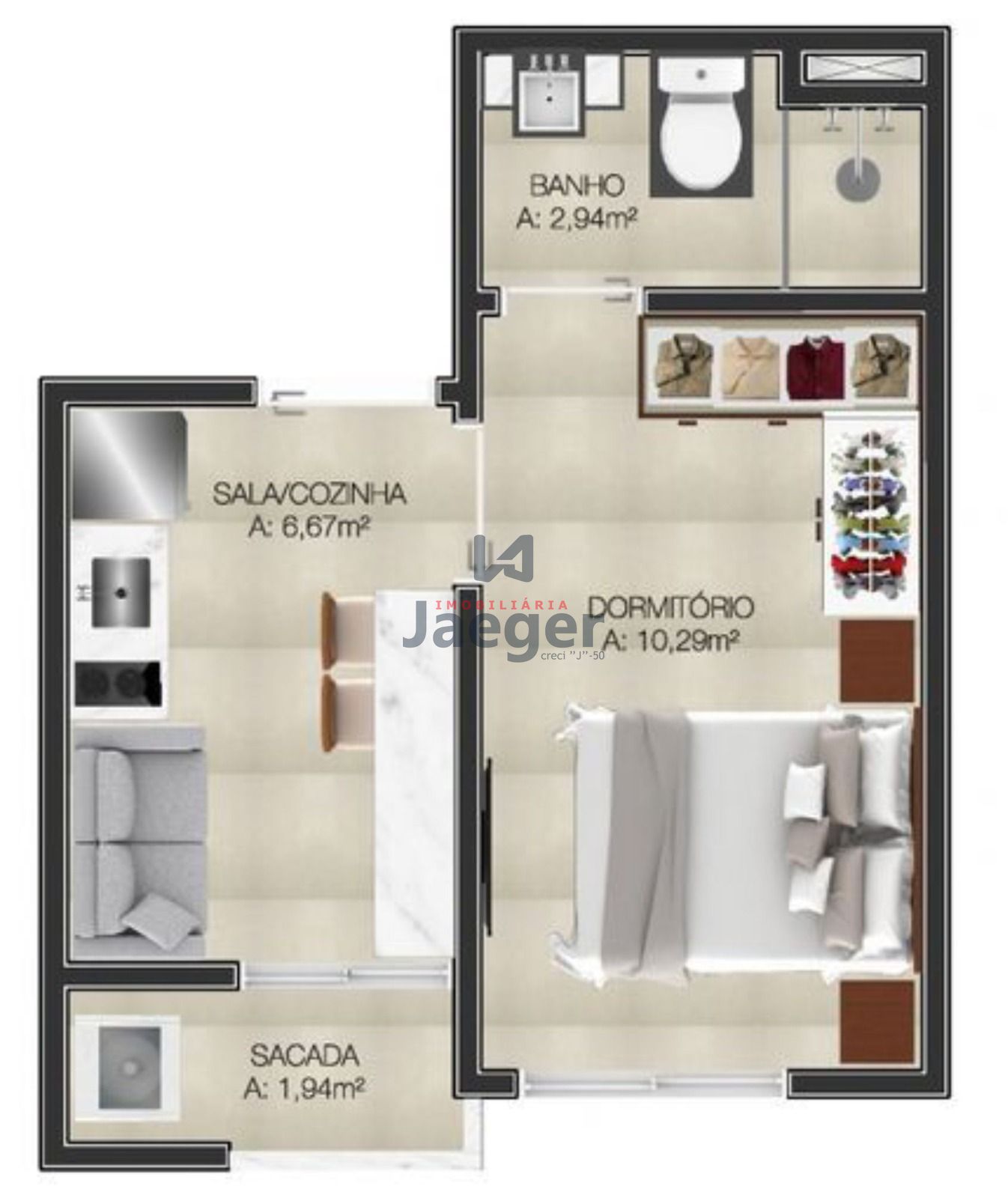 Apartamento à venda com 1 quarto, 26m² - Foto 2