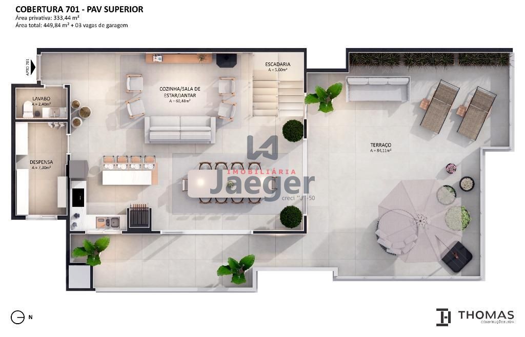 Cobertura à venda com 3 quartos, 333m² - Foto 3