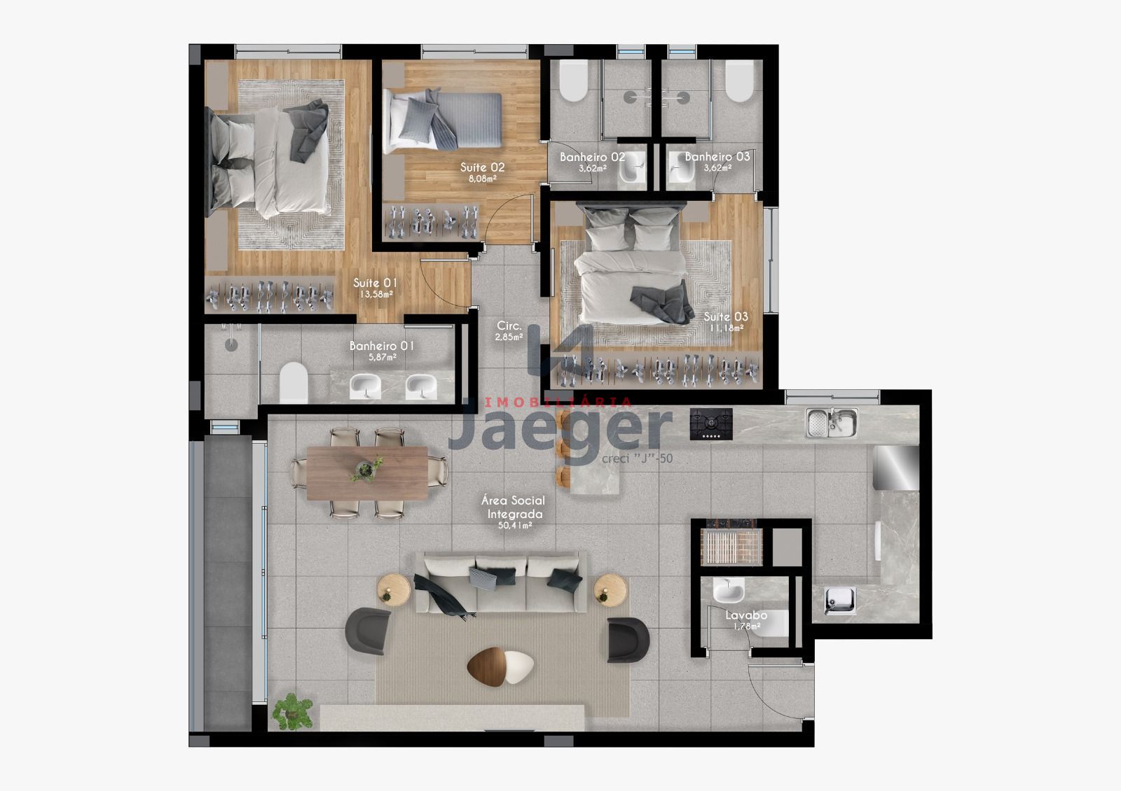 Apartamento, 3 quartos, 123 m² - Foto 3