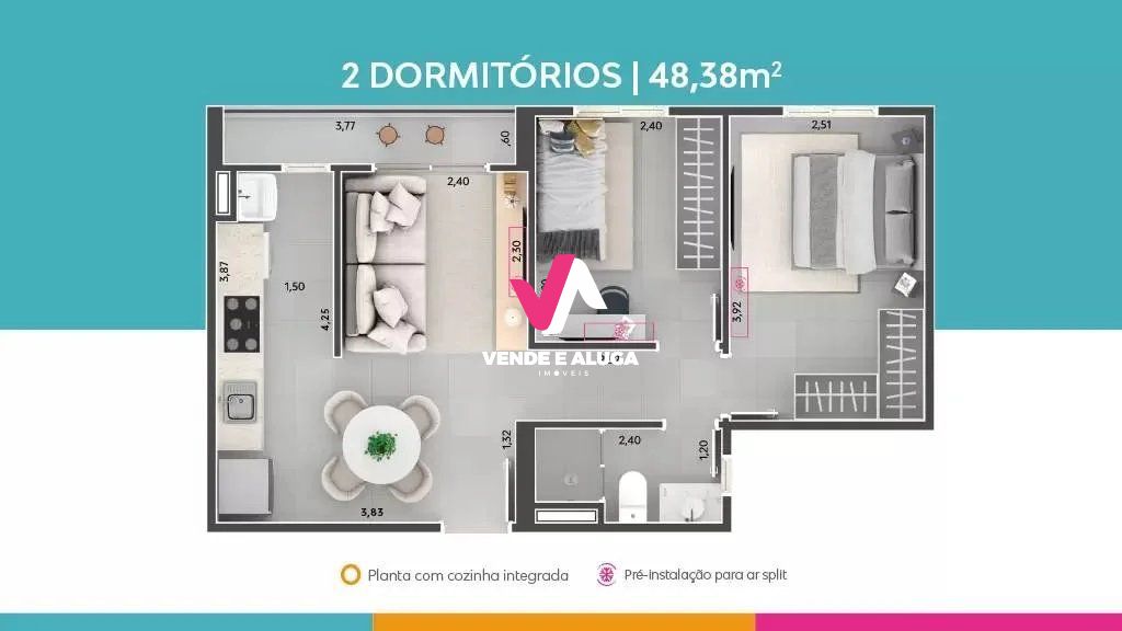 Apartamento à venda com 3 quartos, 64m² - Foto 8