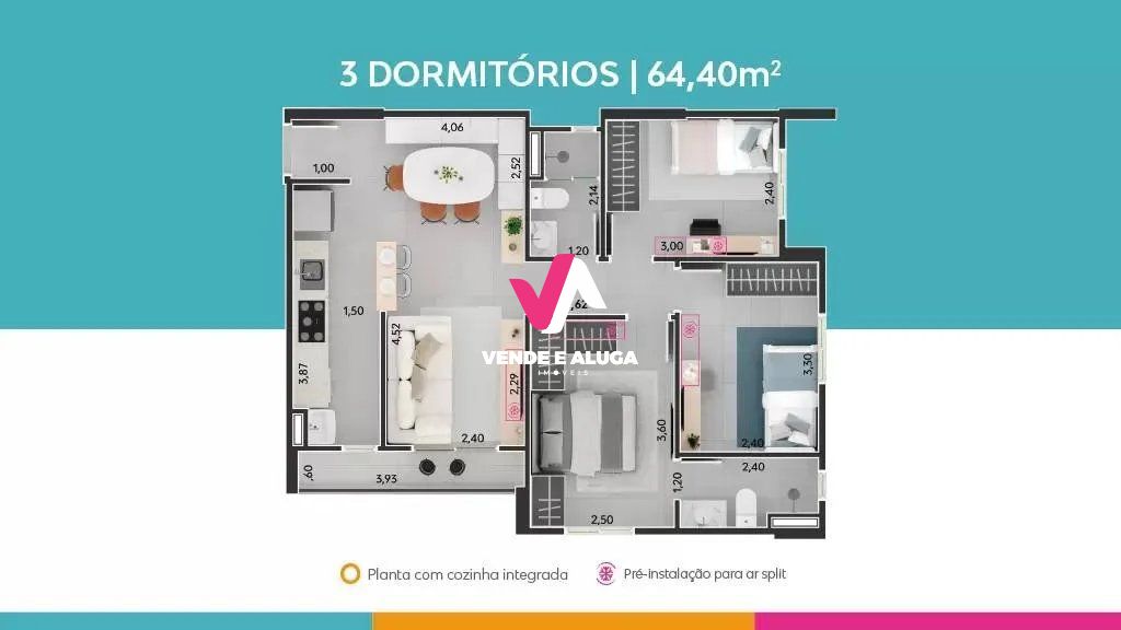 Apartamento à venda com 3 quartos, 64m² - Foto 6