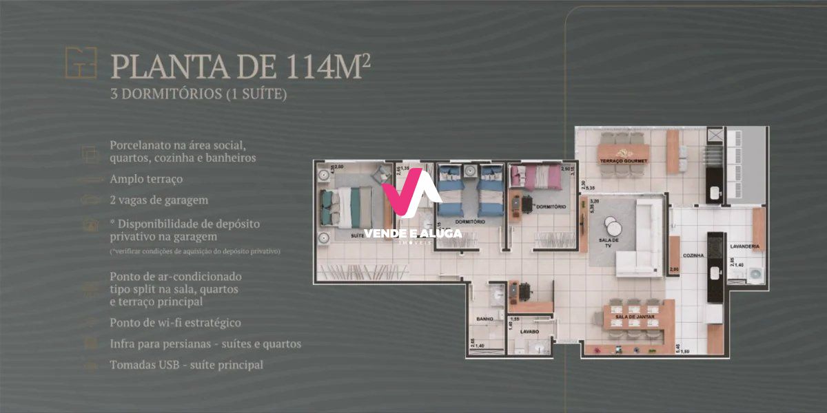 Apartamento à venda com 3 quartos, 114m² - Foto 3