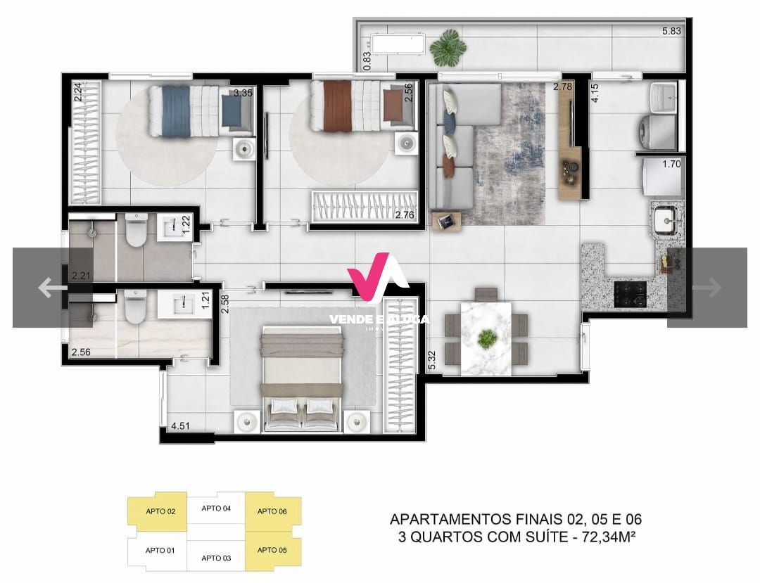 Apartamento à venda com 3 quartos, 72m² - Foto 8