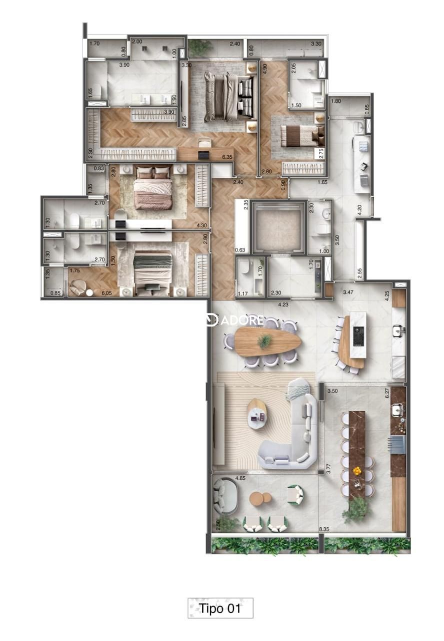 Apartamento à venda com 3 quartos, 225m² - Foto 20