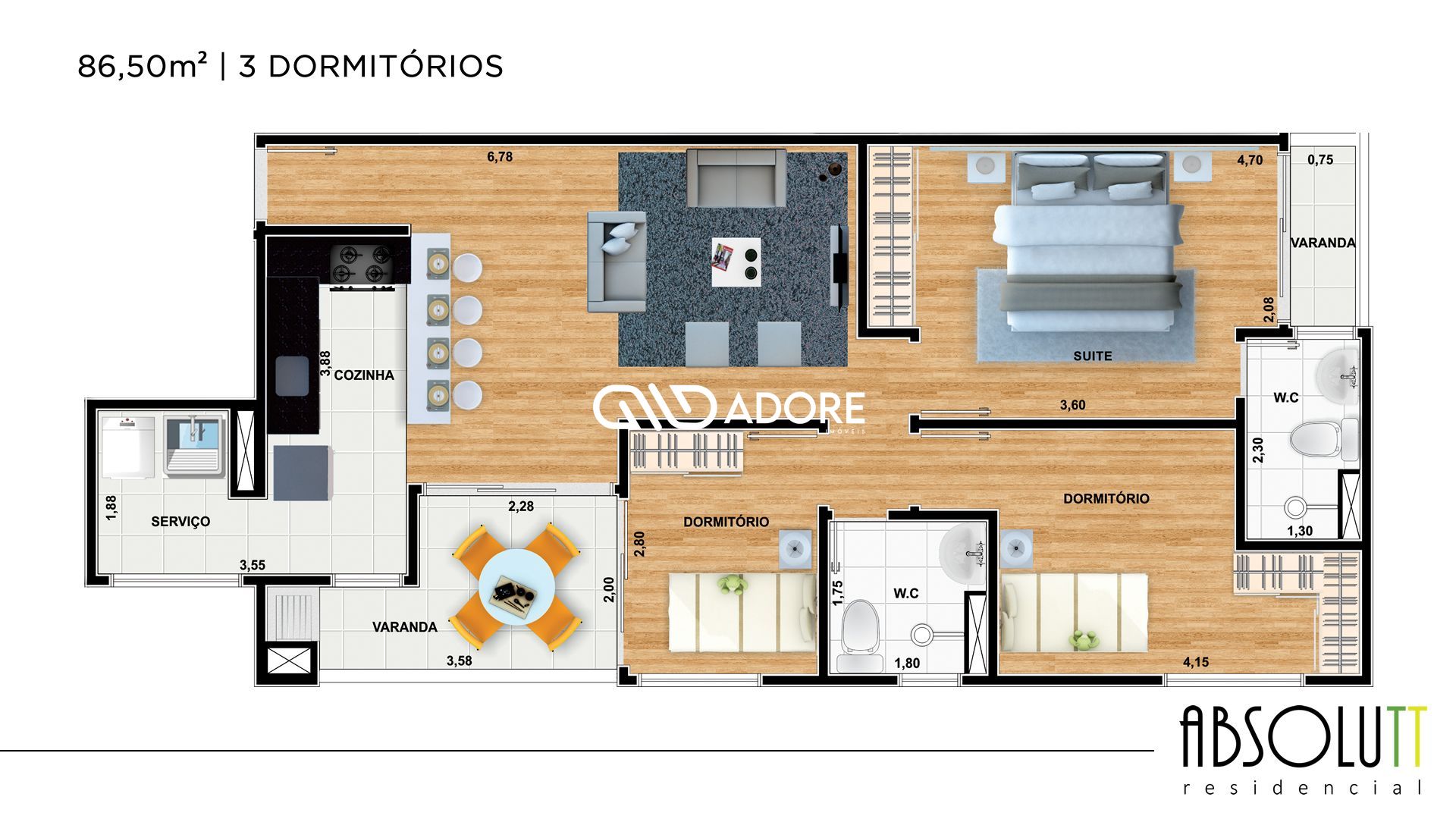 Apartamento à venda com 3 quartos, 85m² - Foto 4