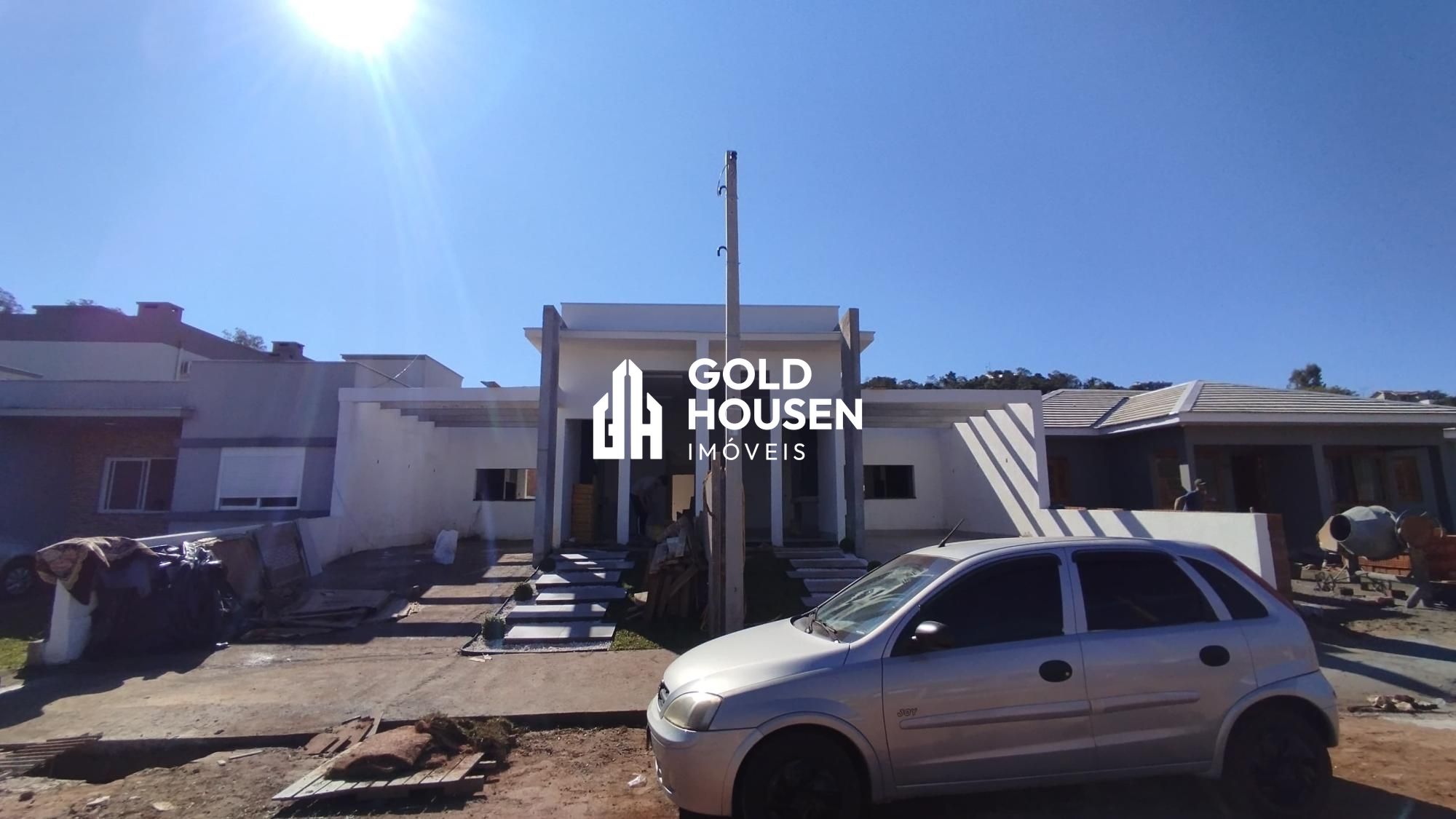 Casa geminada em construção com 3 dormitórios, sendo 1 suíte e pátio murado em Conventos - Lajeado/RS