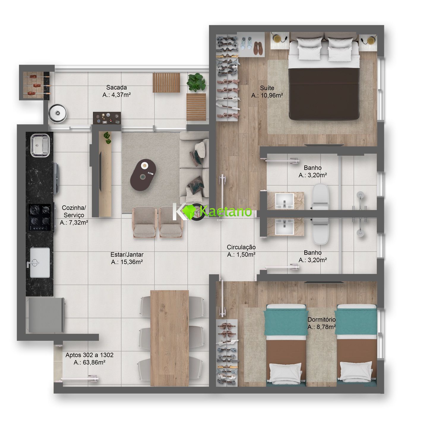 Apartamento à venda com 2 quartos, 64m² - Foto 15