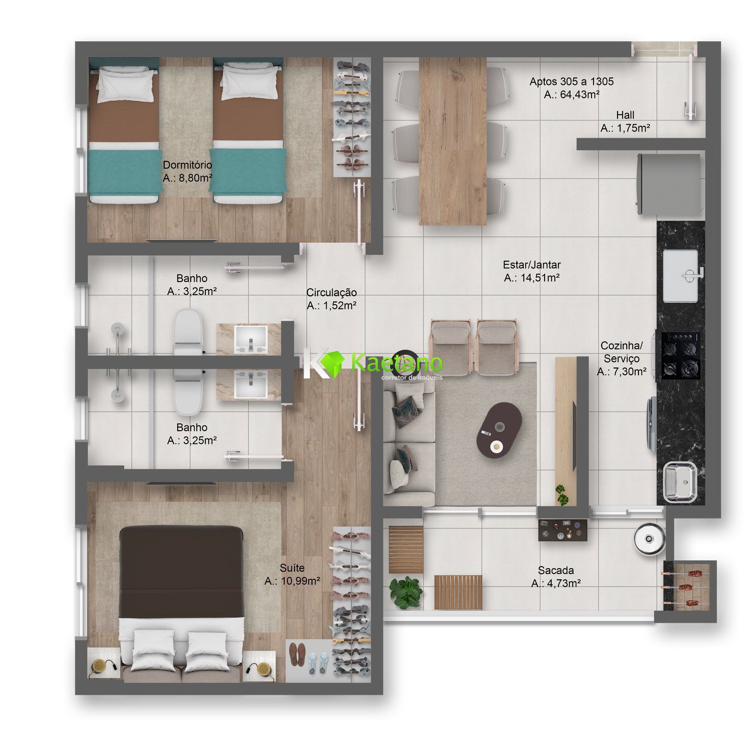 Apartamento à venda com 2 quartos, 63m² - Foto 17