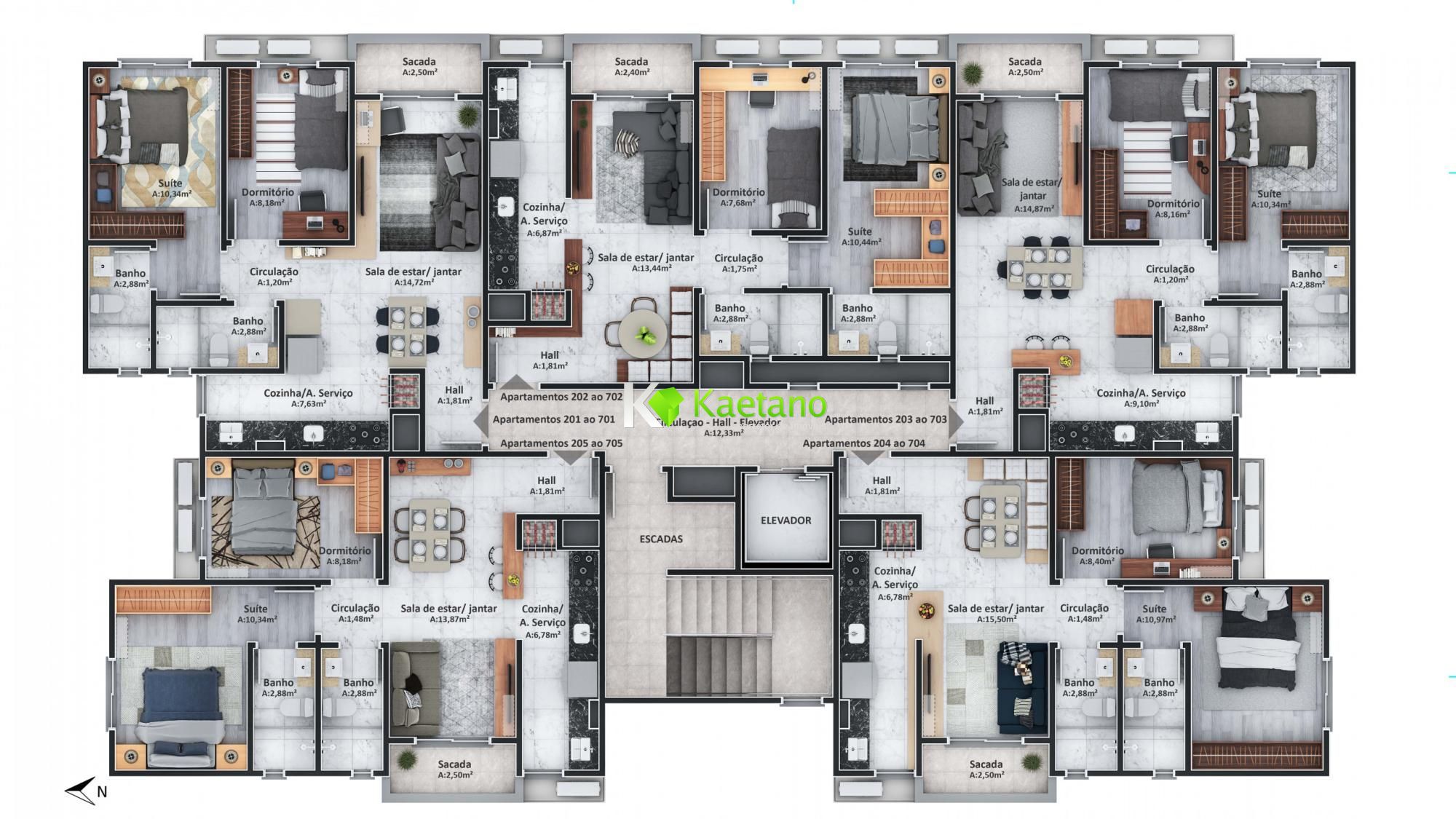 Apartamento à venda com 2 quartos, 60m² - Foto 3