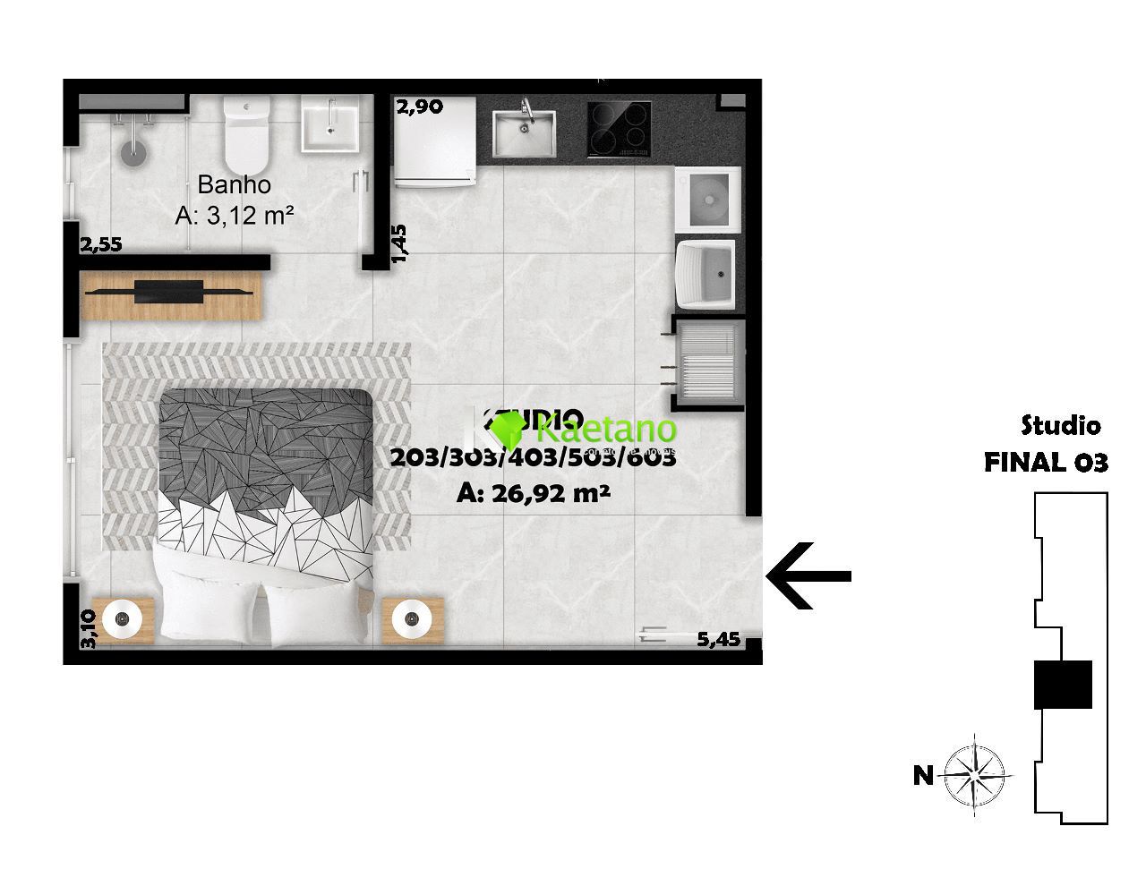 Apartamento à venda com 1 quarto, 27m² - Foto 11