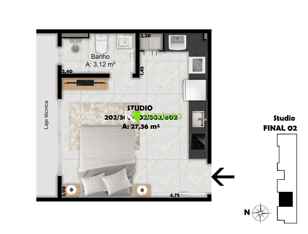 Apartamento à venda com 1 quarto, 27m² - Foto 10