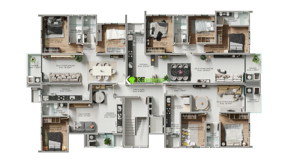 Apartamento à venda com 1 quarto, 46m² - Foto 3