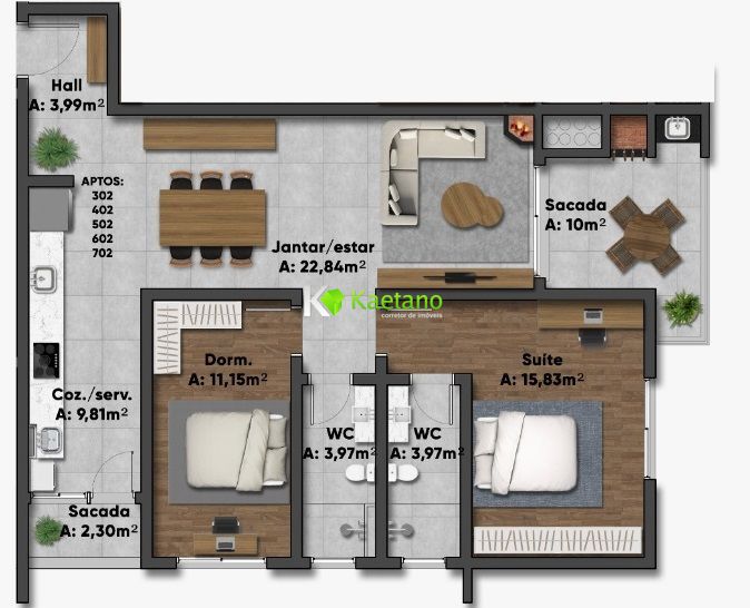 Apartamento à venda com 2 quartos, 97m² - Foto 38